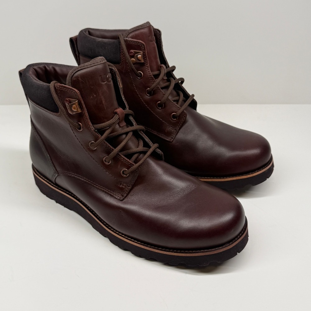 UGG Seton TL Men's Boots Lace Up Brown Leather Wool Lined Walking Size 10